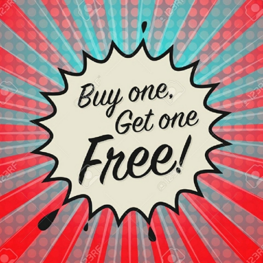 SALE EXTENDED THROUGH NEW YEAR'S!! BUY ONE GET ONE FREE!! Nothing held back!!